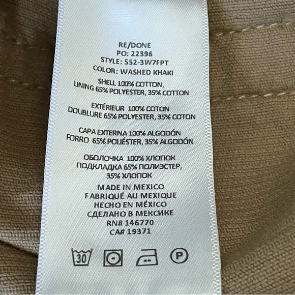 Re/Done 70s Loose Flare Corduroy Pant in Washed Khaki Size 29 New with Tags - Picture 15 of 16